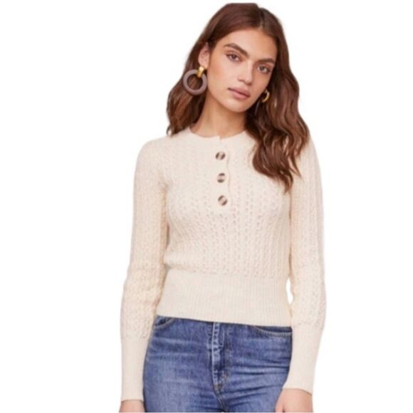 Astr Sweaters - ASTR the Label cream cable knit button sweater XS XXS